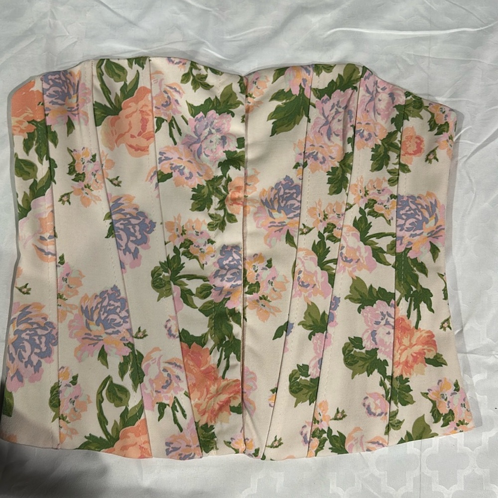 Zara corset flower print size small NWT